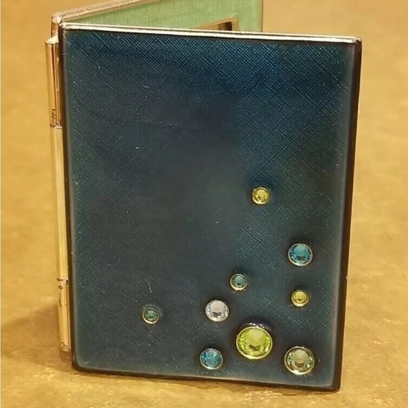 RARE JAY STRONGWATER BUBBLES COASTAL GROTTO FOLDING CRYSTAL ENAMEL DOUBLE FRAME - Picture 1 of 8